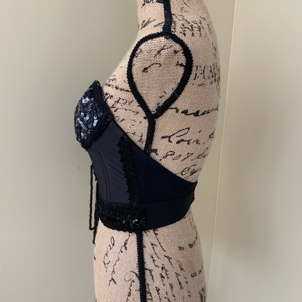 Beaded Black Bustier - image 5